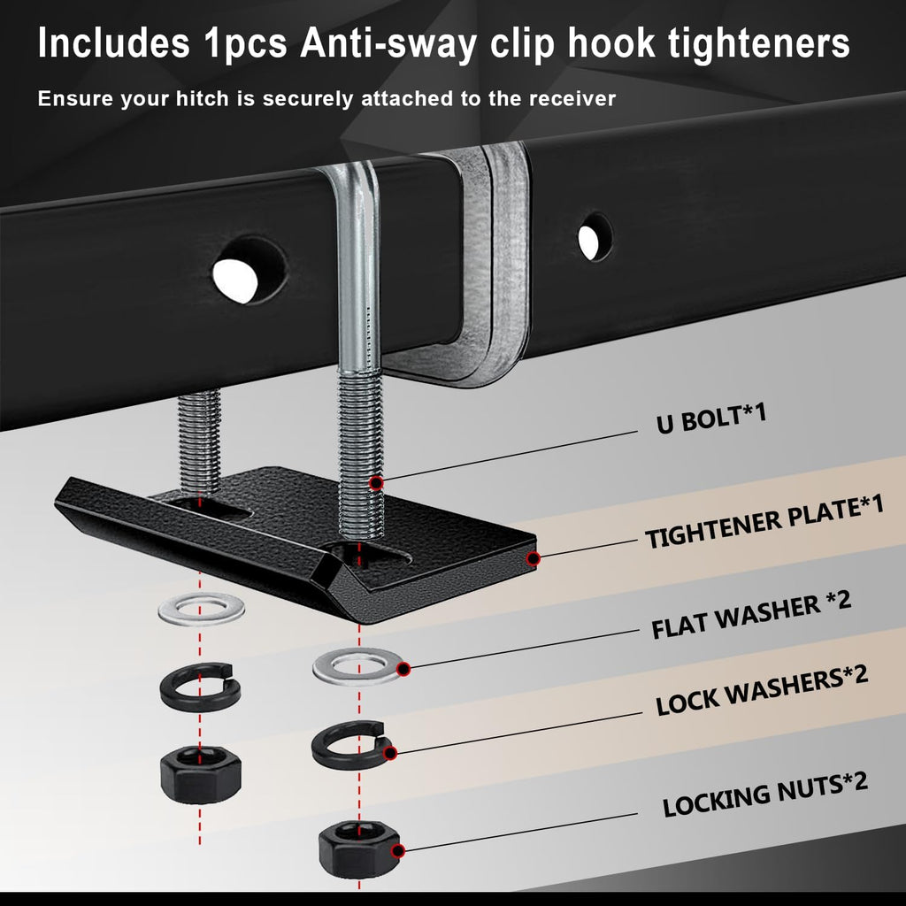 Cenipar Hitch Tightener Anti-Rattle Stabilizer for 1.25" and 2" Hitches Used in Heavy Duty Steel Trailer,Hitch Tightener Clamp Eliminating Rocking Instability(2 Packs)