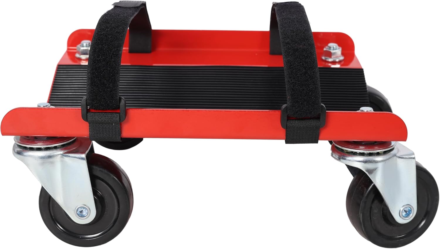 Snowmobile Dolly Heavy Duty V-Slide with 2.5" Swivel Casters & Rubber Pads, 1500lbs Capacity, Red