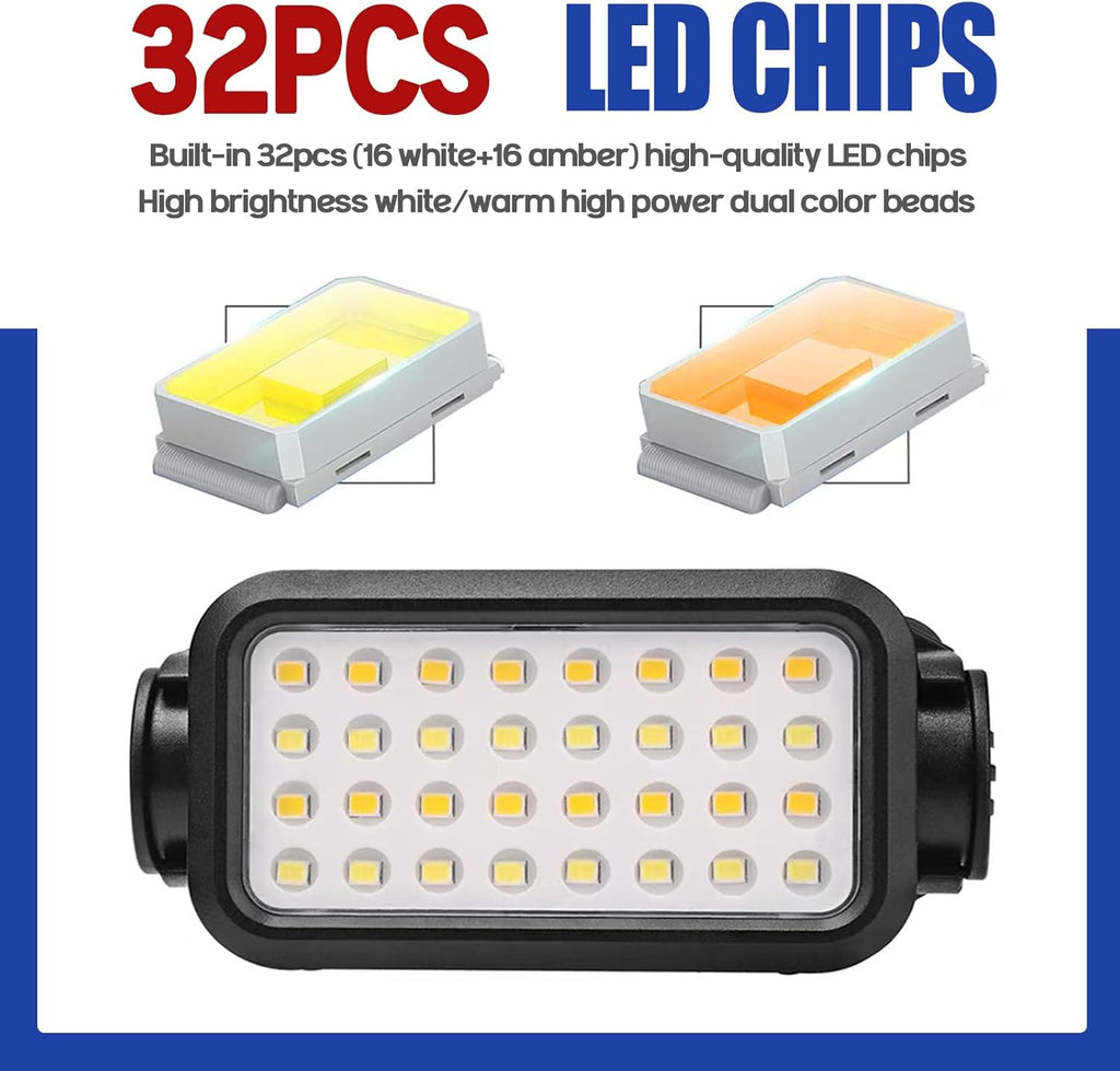 Xislet 2 Pack UTV Dome Lights, 32pcs LED Chips Type-C Rechargeable UTV Interior Light Compatible with Polaris RZR Ranger Can-Am Maverick Honda Talon 1.25"-2.0" Roll Bar Cage Roof Lights