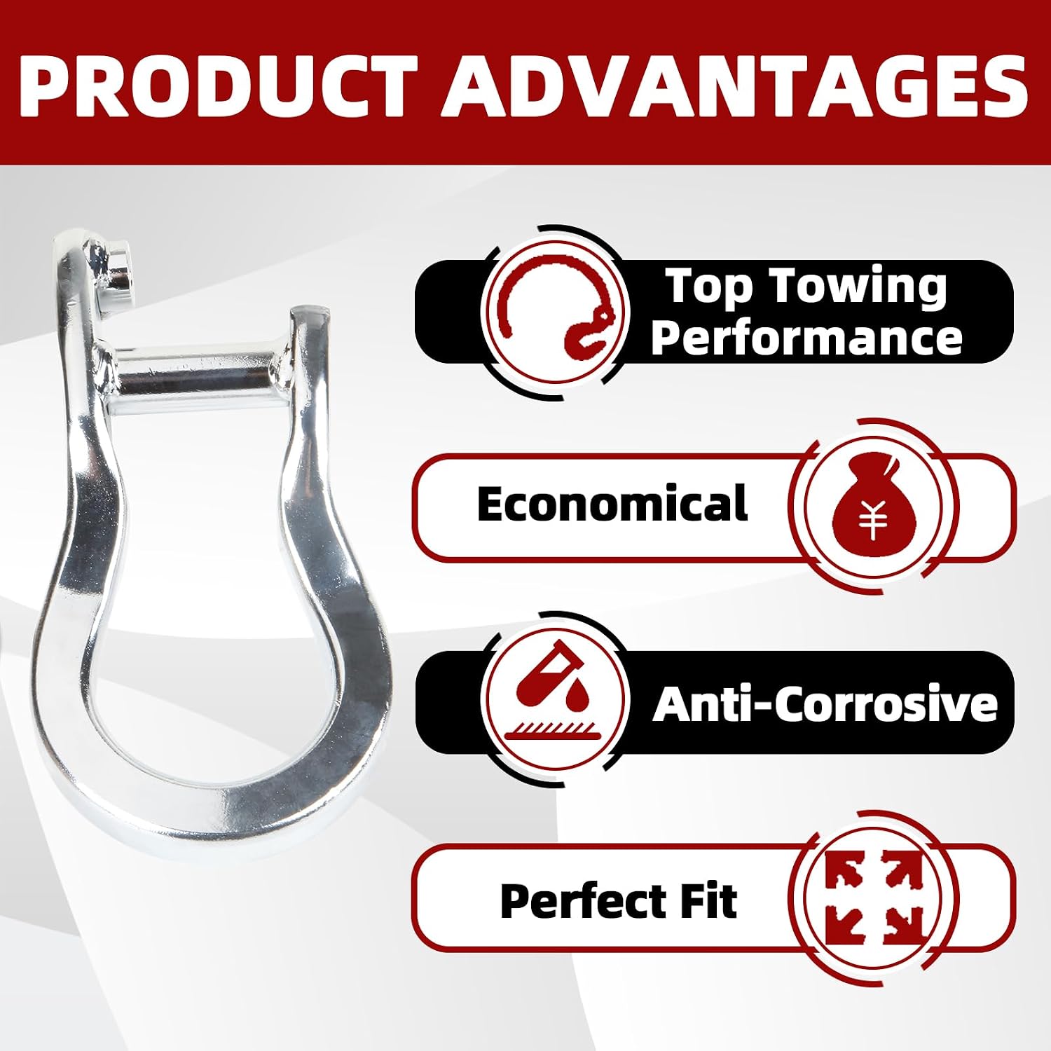 MITZONE Front Tow Hooks Compatible with 2019-2022 Chevy Silverado 1500 Front Bumper Tow Hook Shackles Replace 84195899
