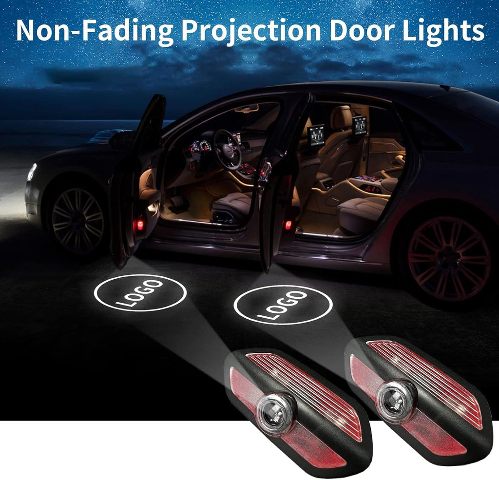 Car LED Logo Projector Puddle Door Lights for 2014-2020 S-Class W222, S400 S450 S500 S600 No Fade 4K-HD Courtesy Welcome Lights, 2 Pack (Star+Lettering)