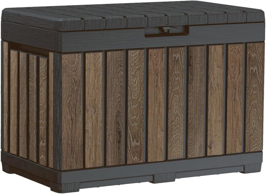 keter premium everwood 50 gal outdoor storage box, main product view