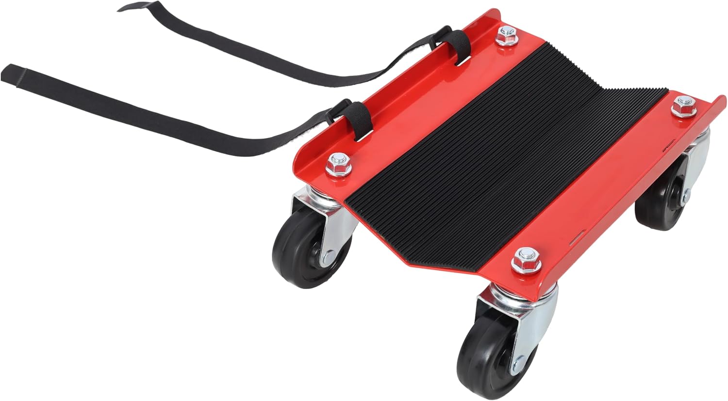 Snowmobile Dolly Heavy Duty V-Slide with 2.5" Swivel Casters & Rubber Pads, 1500lbs Capacity, Red