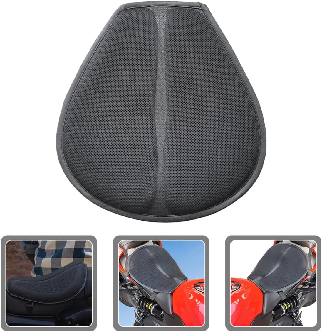 Breathable Motorcycle Seat Cushion Pad with Shock Absorption, Universal Four-Season Motorbike Seat Cover for Electric and Standard Motorcycles