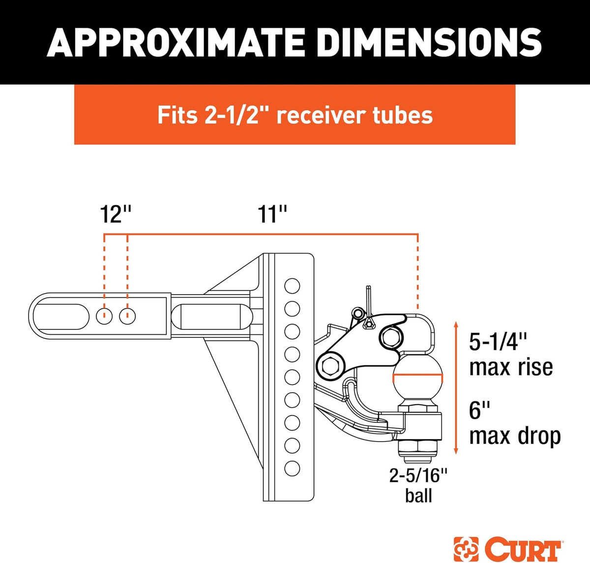 curt 45908 adjustable ball and pintle channel mount shown in use