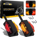 Partsam LED Trailer Fender Light Set [DOT Approved] 2 - Double Face 4" LED Marker Clearance Lights 7Diode