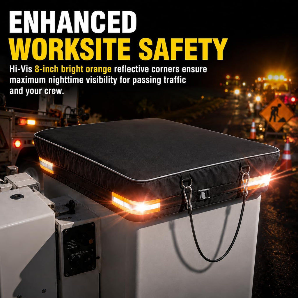 Bucket Truck Cover Fits 1 Man Vinyl Bucket 28" x 28" Edge to Edge, Heavy Duty 1200D Waterproof Aerial Bucket Cover, Tear Resistant Bucket Truck Accessories with Cam Buckle Strap, Black