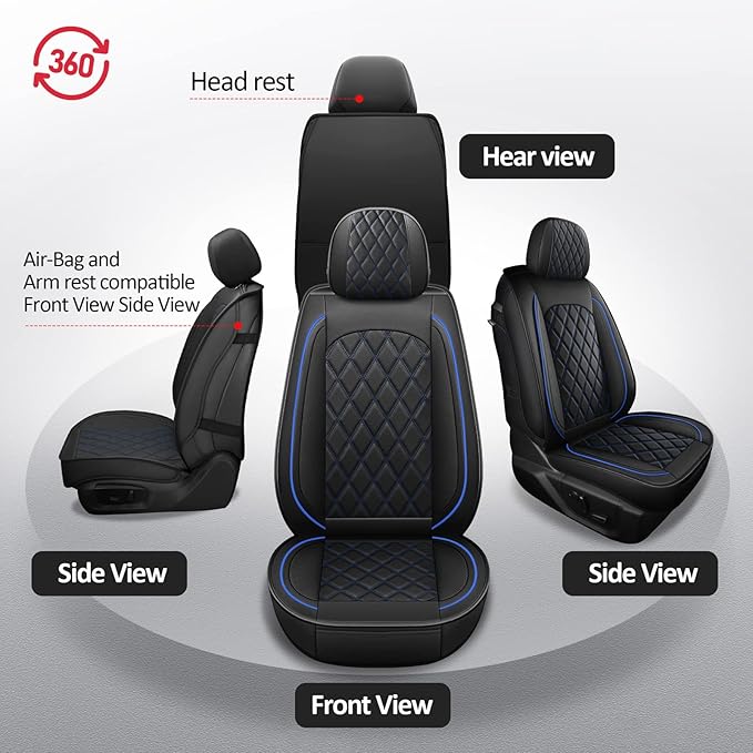 MIROZO 2PCS Front Truck Seat Cover, Waterproof Ram Seat Covers Truck Cushion - Image 5