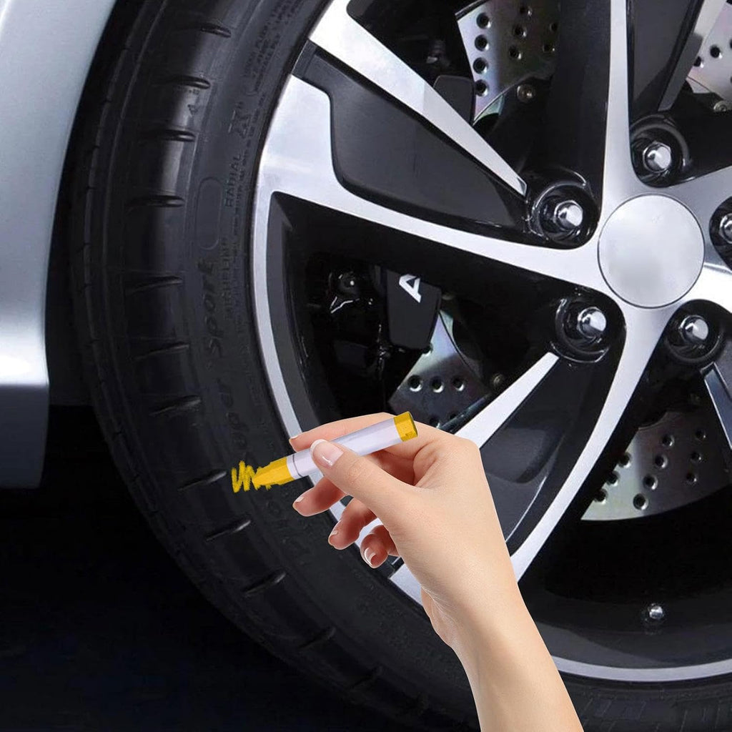 Tyre Paint Pent - Tire Paint Pen, Waterproof Tyre Pen | White Yellow Metal Marker, Tire Paint Marker Pens
