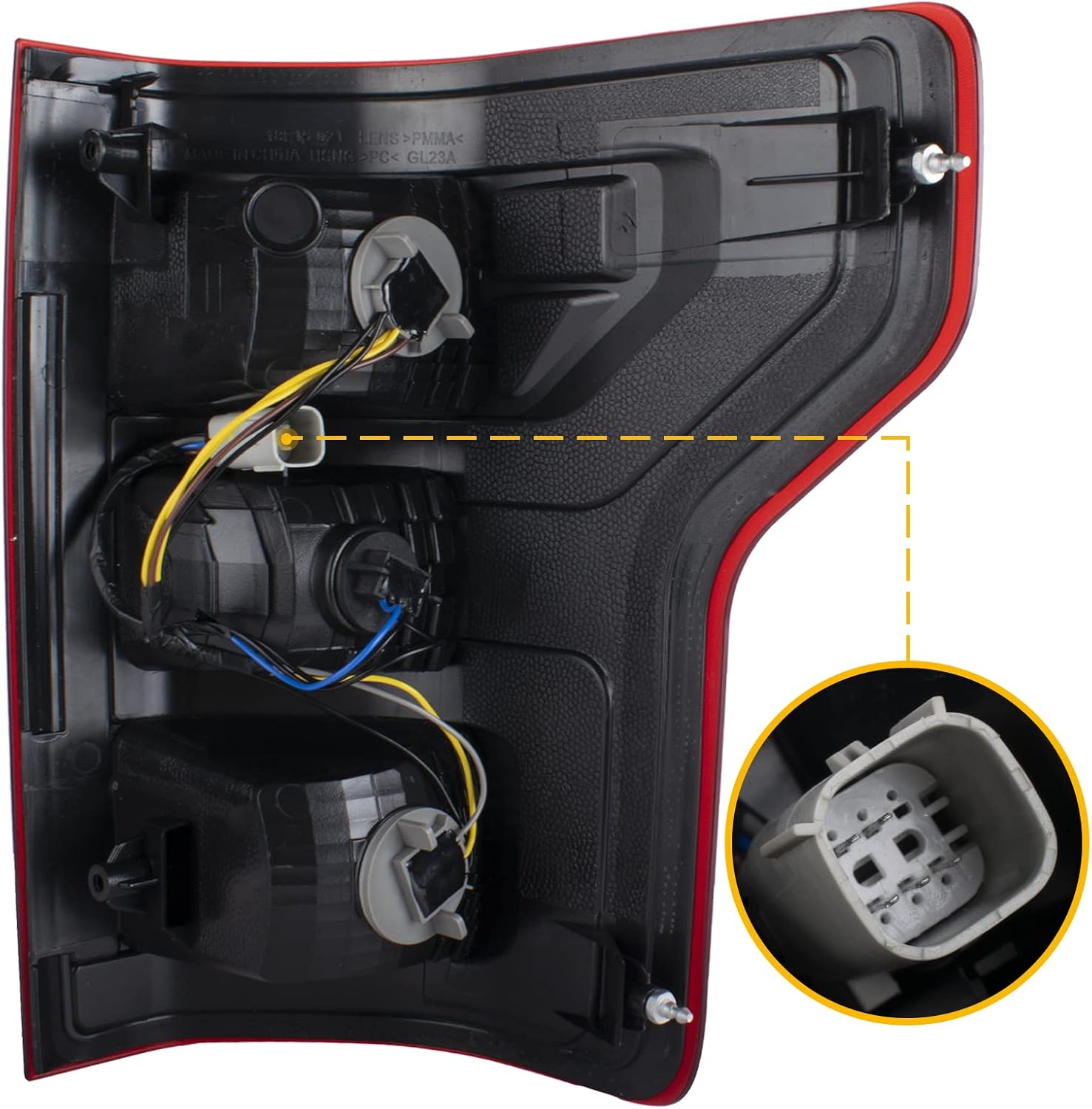 Boine F150 Tail Light Compatible With 2018 2019 2020 Ford F150 F-150 Right Passenger Side Rear Light Brake Lamp - Bulb and Harness Included Replace JL3Z13404H