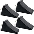 AFA Tooling - Heavy Duty Rubber Wheel Chocks w/Steel Tie Off Handles - RV Wheel Chock for Front & Back Tires - Quick Grip Ribbed Design - Great for Your Camper, Trailer, RV, Truck, Car or ATV - 4 Pack