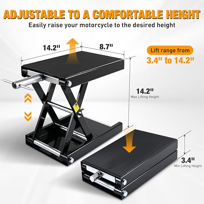 Nilight Motorcycle Lift Jack 1100 LBS Motorcycle Scissor Jack Stand Lift - Image 3