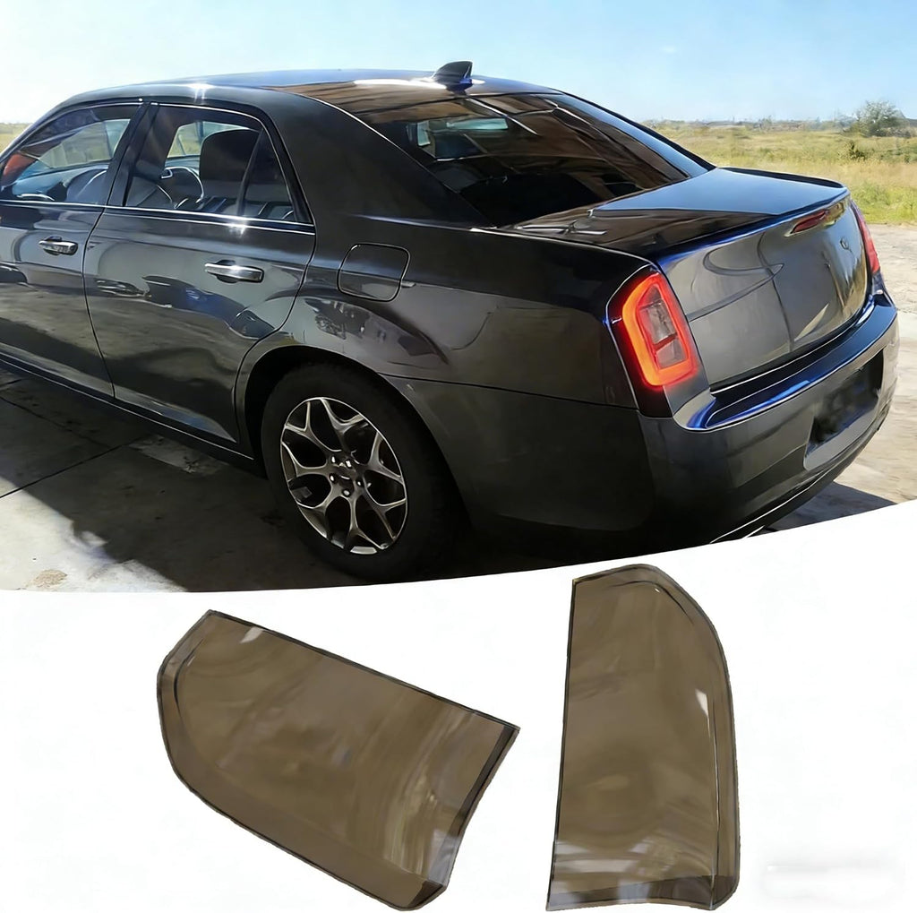 Tail Light Covers Guards Tint Fit For Chrysler 300 2015-2023 Accessories 300C/ 300S/ Touring/Limited/Base, Smoked Black Rear Light Protective Cover Guards Trim Set Exterior