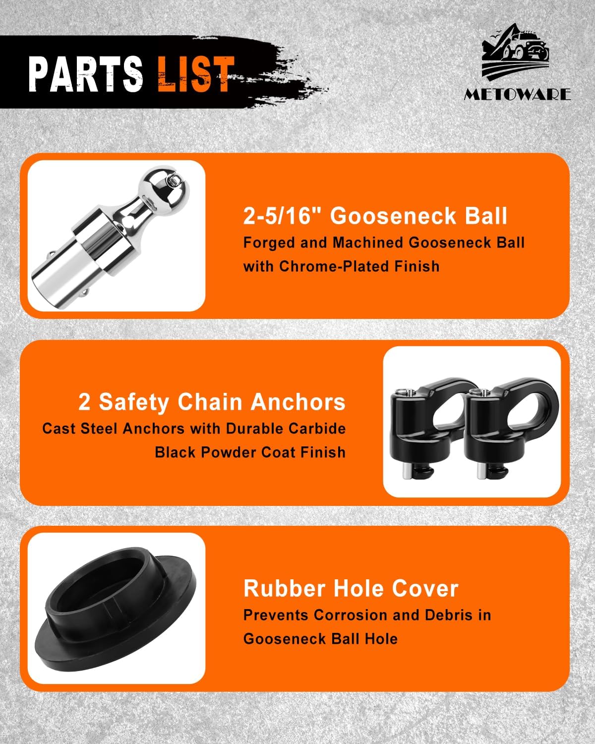 60692 Puck System Gooseneck Hitch Ball Kit, 2-5/16” Hitch Ball for F250 F350 F450, Chevrolet Silverado 2500HD 3500HD, GMC Sierra 2500HD 3500HD, Nissan Titan XD, 30,000 LBS GTW/7500 LBS VTW