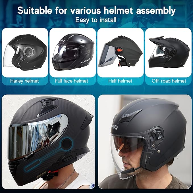 MAXTO Motorcycle Helmet Bluetooth Headset Outdoor Hands-Free Speaker Bluetooth - Image 6