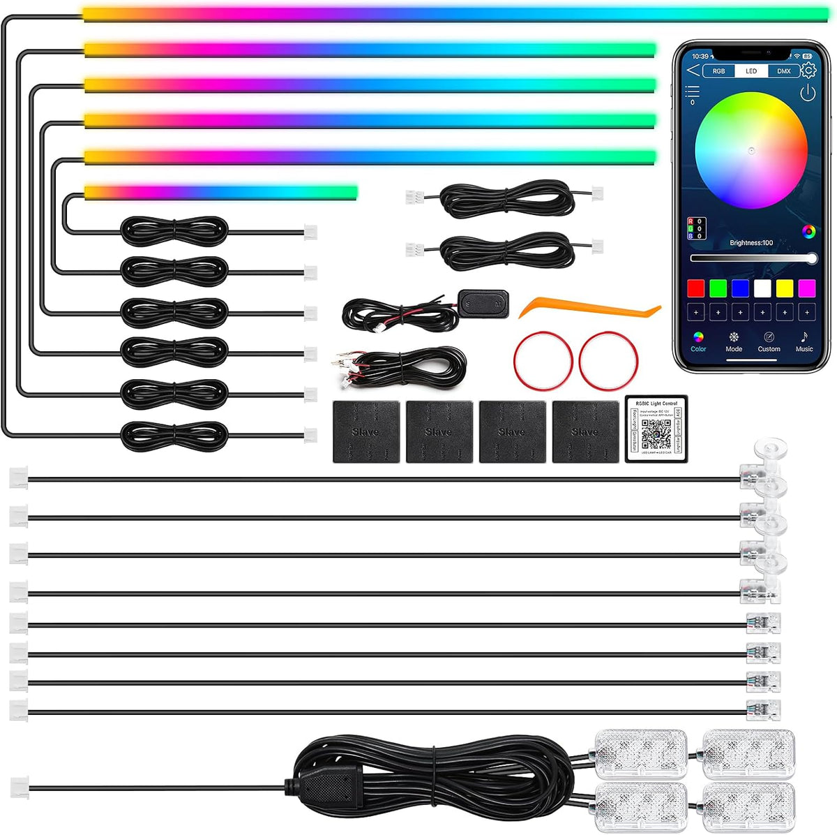 Dreamcolor Acrylic Interior Car LED Strip Light