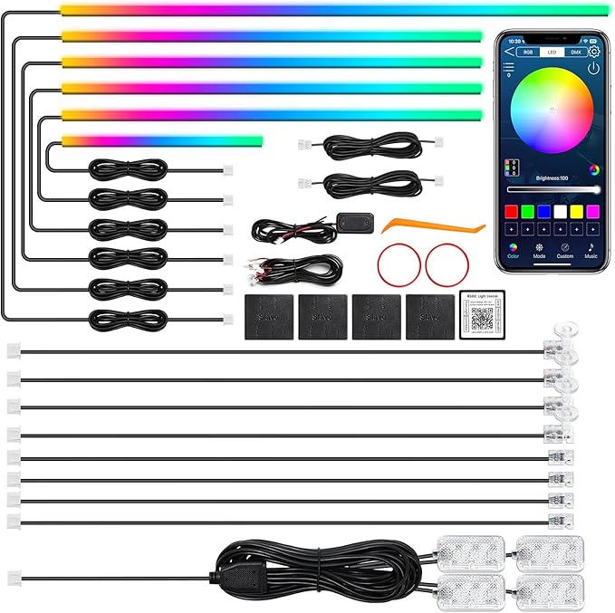 Dreamcolor Acrylic Interior Car LED Strip Light by MAODANER