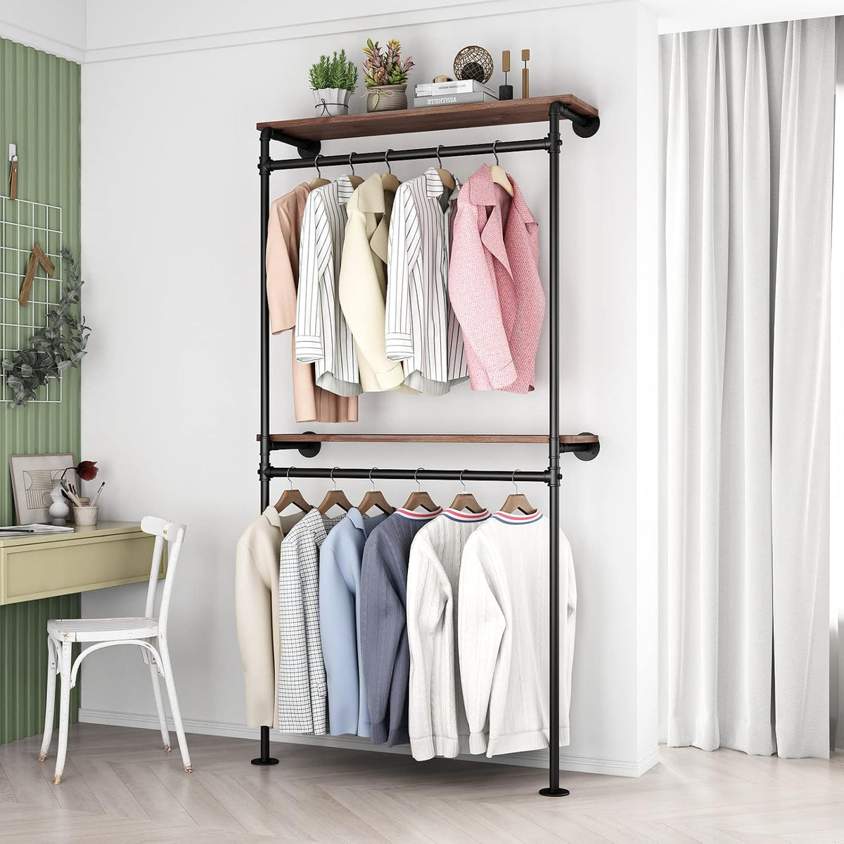 dr.iron industrial pipe clothing racks with 2 tier, main product view