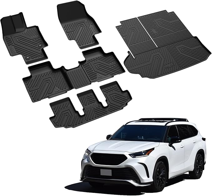 LASFIT Floor Mats & Cargo Mat for Toyota Highlander 2020-2025, All Weather Fit - Image 9