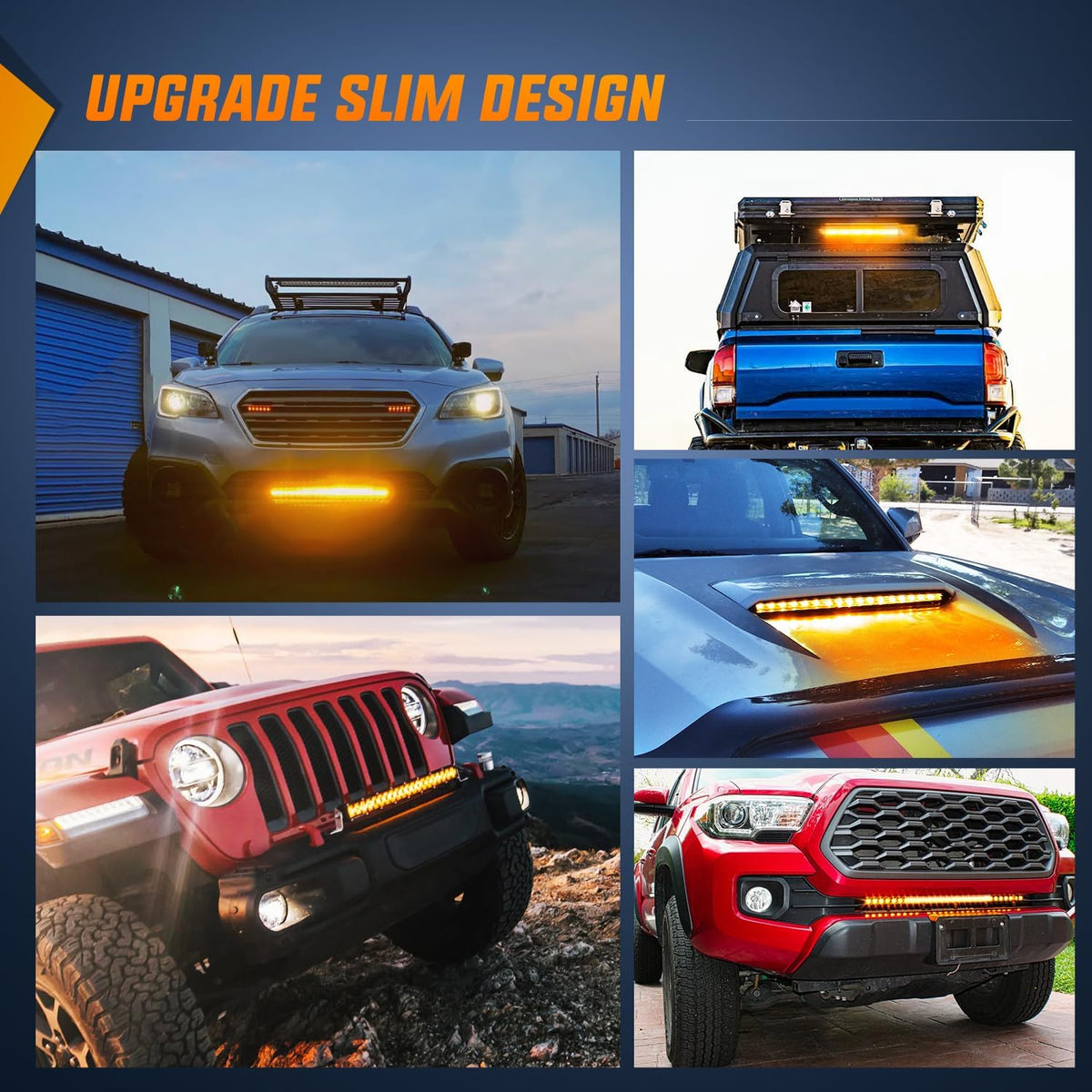 nilight led light bar amber 21 inch 100w on a desk or shelf