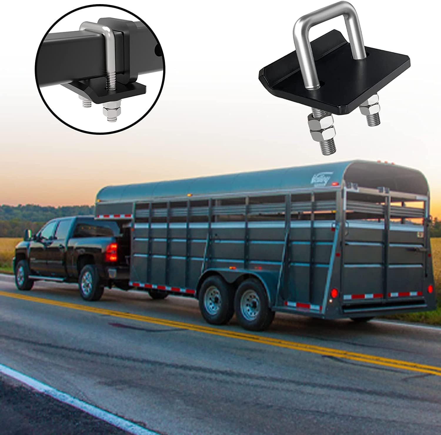Heavy Duty Hitch Tightener for 1.25" and 2" Tow Trailer Hitches Black Anti Rattle Hitch Wobble Free