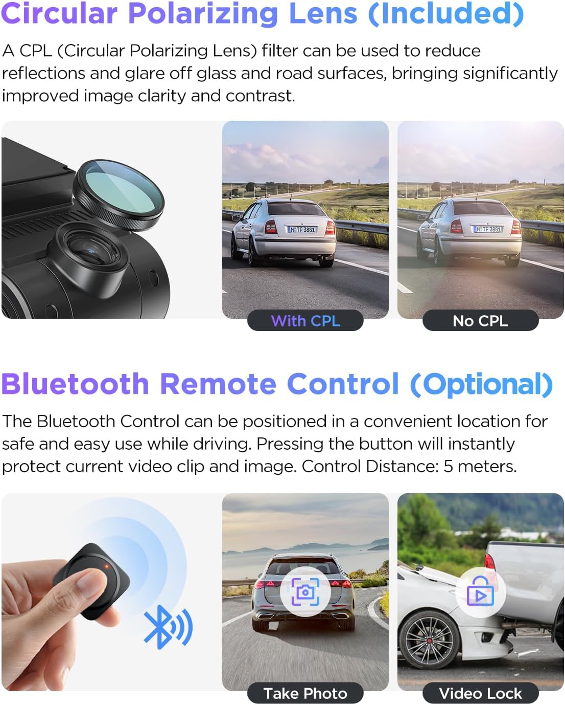 viofo a229 pro 4k hdr dash cam front on a desk or shelf