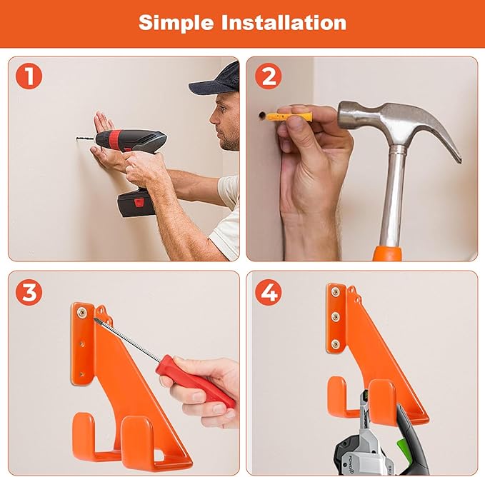 Chainsaw Hanger, 1 Pack Durable Chainsaw Holder, Heavy Duty Wall Mount Hanger - Image 6