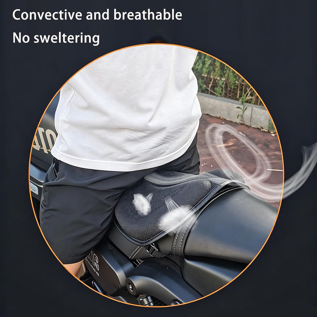 Motorcycle Seat Cushion for Husqvarna Norden 901 Expedition 2023-2024 | TPE honeycomb elastic shock absorbing pad, breathable stay cool ergonomic pressure relief mat for all season long riders