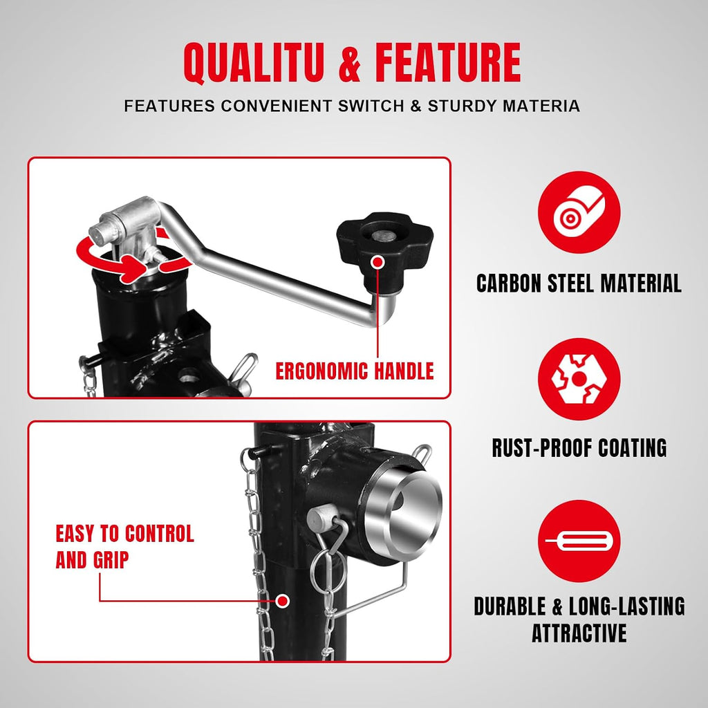 Big RED 2000 LBs Capacity Weld on Pipe Mount Swivel Trailer Jack, ATR39003R
