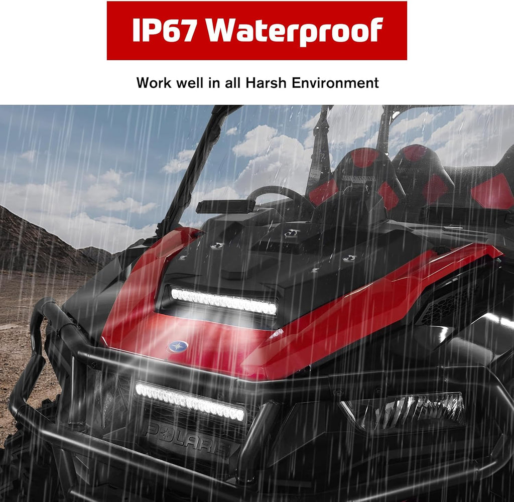 Hood Scoop with Light for Polaris General 1000/XP 1000 2016-2020, Hood Scoop with LED Auxiliary Light Kit for Polaris General 1000/4 1000/ XP 1000/ XP 4 1000 2016-2020 Accessories