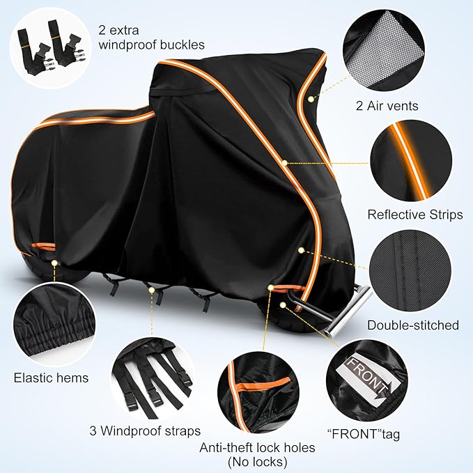 420D Motorcycle Cover for Vespa Scooters, Honda Super Cub, Yamaha Zuma 125 - Image 2