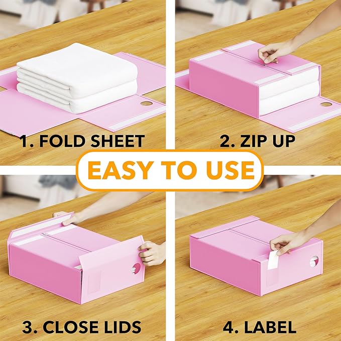 SpaceAid 9 Pack Bed Sheet Organizers and Storage, Foldable Sheet Organizer - Image 3
