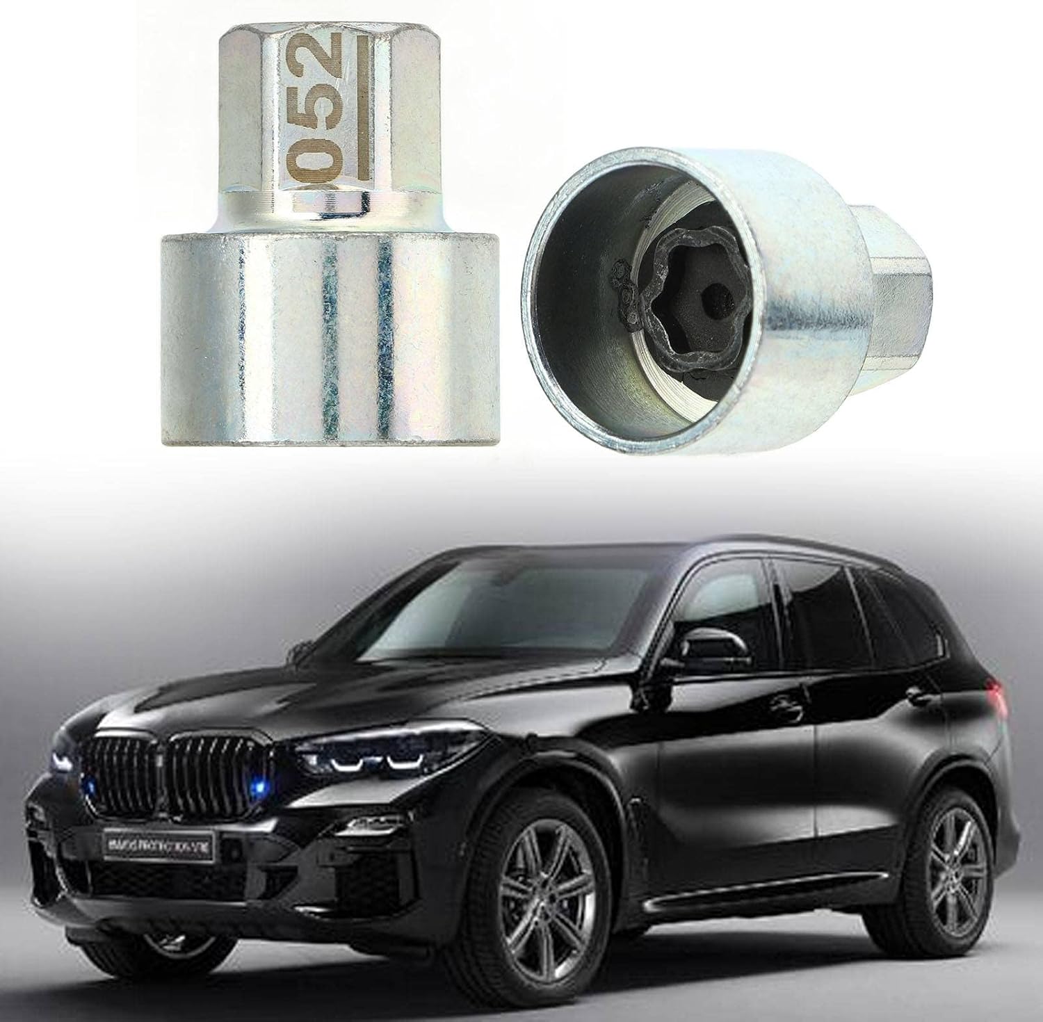 Oumefar Wheel Lock Lug Nut Remover Tool, Metal Wheel Lock Key Anti Theft Lugnut Socket Replacement for Car 1 3 5 6 7 Series X1 X2 X3 X4 X5 X6 Z4 (052)