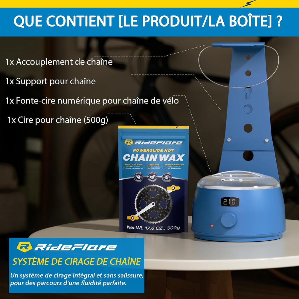 RideFlare Bicycle Chain Wax Melting System – Mess-Free, Efficient Chain Waxin...