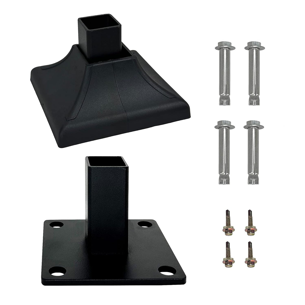 heavy duty steel fence base flange kit for, main product view