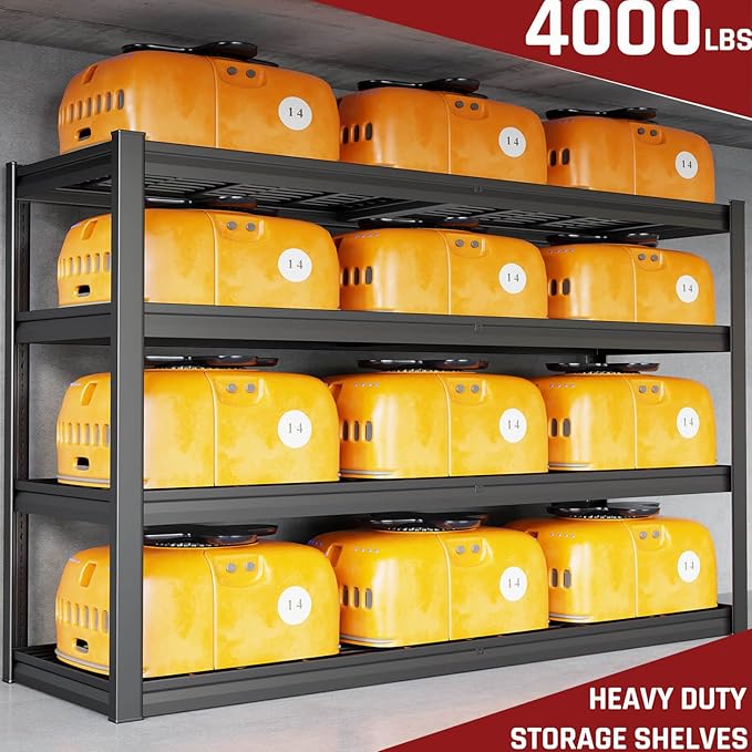 68" Wide Garage Shelving Unit, Heavy Duty Garage Storage Shelves, 3500 LBS - Image 4