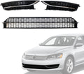 Front Bumper Lower Grille and Fog Lamp Bezel Cover, Fit for Volkswagen Passat 2012 2013 2014 2015, Replace# 561853665E 561853666E, 561853677 561853666