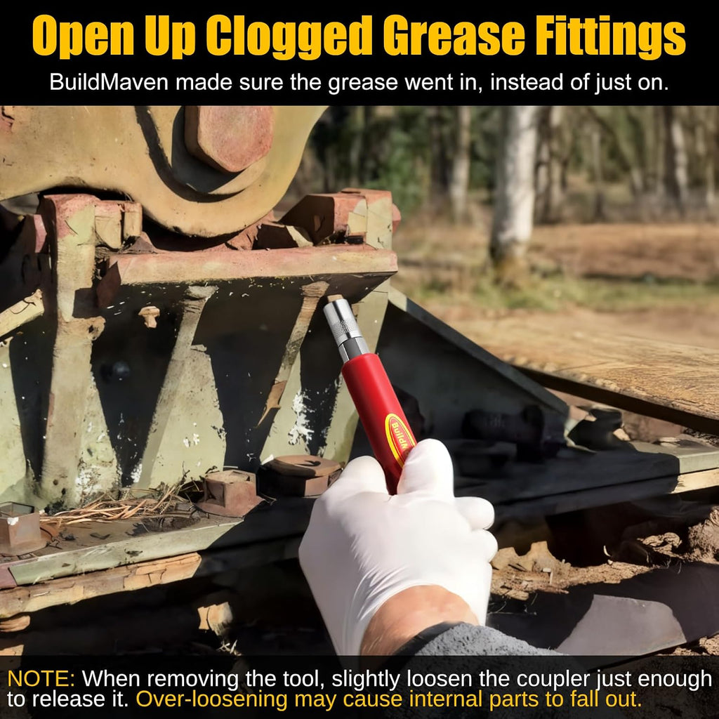 Grease Fitting Cleaning Tool -Grease Zerk Cleaner, Zerk Fitting Cleaning Tool, Remove Old Dried Grease from Fittings, Pins, Shafts, Bushings, and Joints （Red）