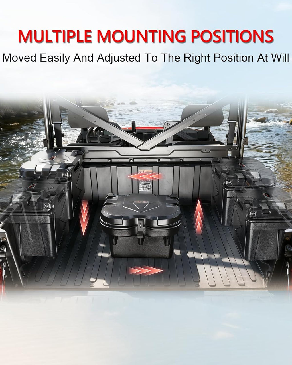 StarknightMT Bed Storage Box 24L/ 6GAL Compatible with Polaris Ranger XP 1000 500 570 900 General 1000 2016-2026 UTV Tool Box Rear Cargo Box Accessories 19 * 13.36 * 12.6 In