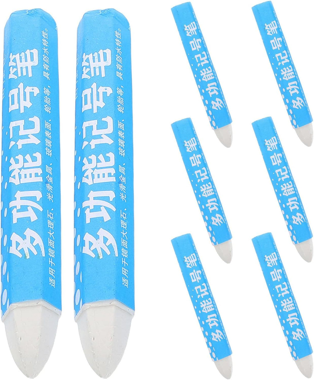 Angoily 8pcs White Wax-based Tire Marker Pens for Car Tires Water-resistant and Grease Resistant Non-fading Crayons for Industrial and Construction Applications