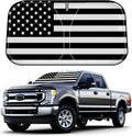 D-Lumina Windshield Sun Shade for 2017-2022 Fo-rd F250 F350 F450 F550 Super Duty 2/4 Door, Front Window Sunshade American Flag Sun Visor Protector Block UV Rays Heat, Foldable 2 Layers 210T Material