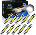 YM E-Bright LED Mirror Fuse Sun Visor 6641 White 4014 9-SMD 12V Festoon Dome Light LED Bulbs(pack of 10) (31MM)