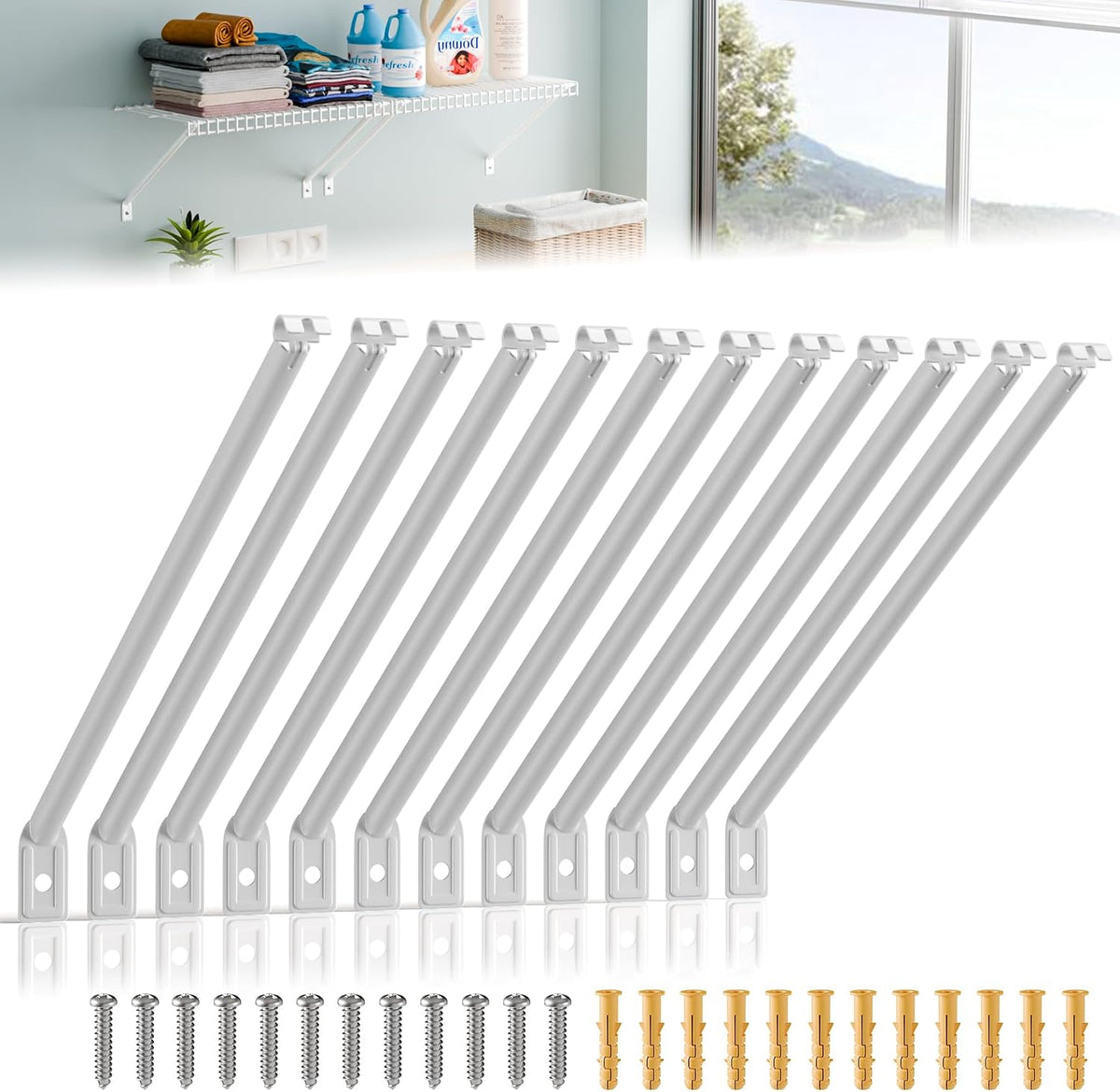 support brackets for wire shelving 12in wire shelf, main product view