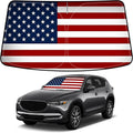 Bestview American Flag Windshield Sunshade for CX-5 2017-2025 Mazda CX5,Custom Fit Foldable Front Window Sunshade Sun Visor Accessories Protector Block UV Rays Heat, Keep Your Car Cooler