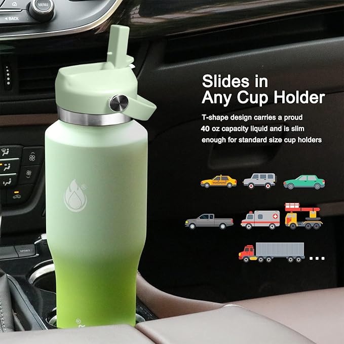 SENDESTAR SENDESTAR 40oz Stainless Steel Water Bottle, Double Wall Vacuum