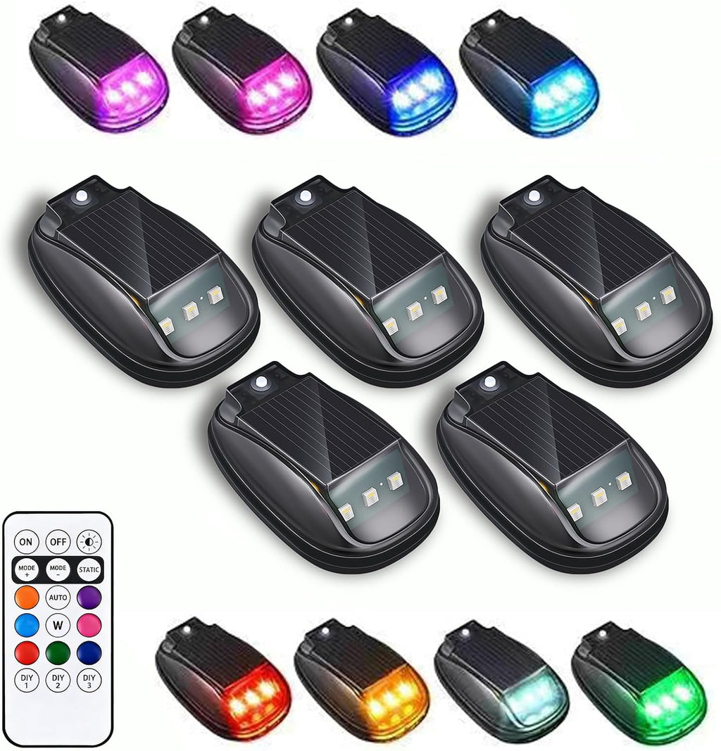 Waterproof Solar Car Roof Light with Remote, Wireless Solar Cab Lights for Truck, No Drill 8 Color LED Roof Marker Lights (5)