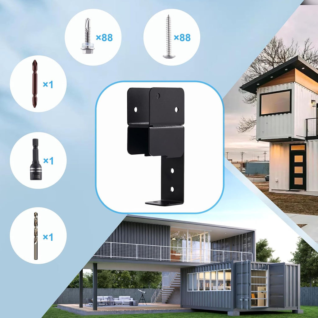 20 foot shipping container roof brackets fits，wood truss, close-up detail