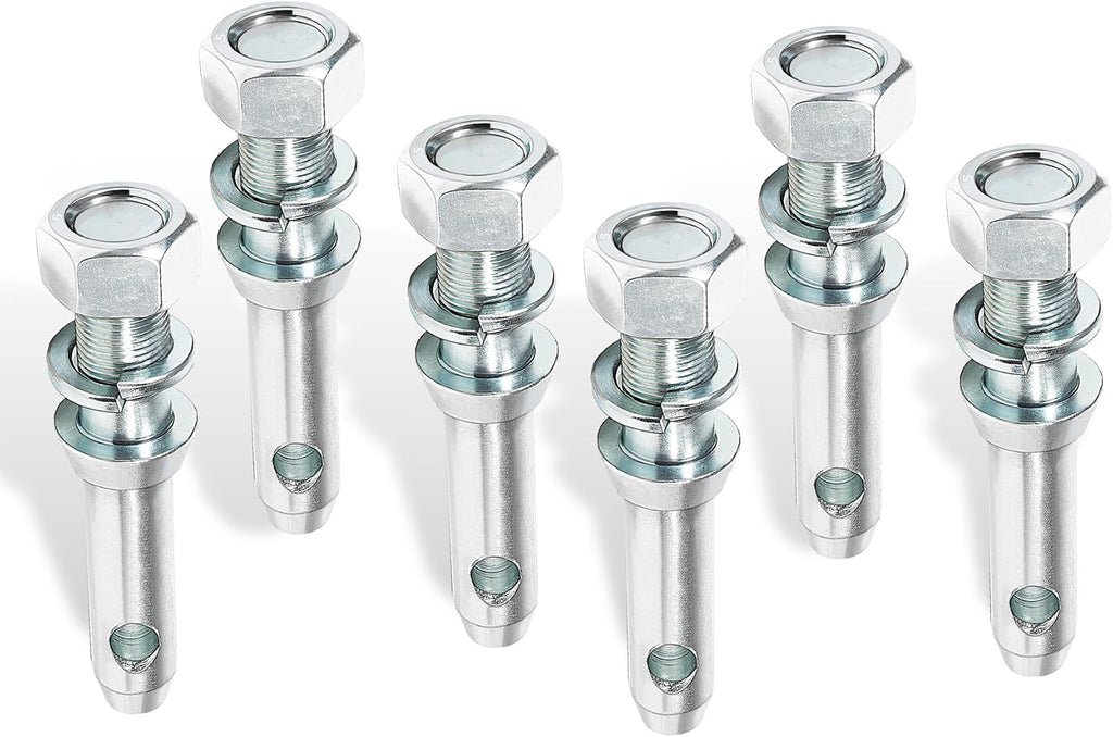 6-Pack S07020800 Cat 1 Draw Pin Hitch Accessories for Tractors, 5-1/2-Inch - Universal Forged Draw Pins with Rust-Resistant Coating, Ideal for Compact & Small Tractors