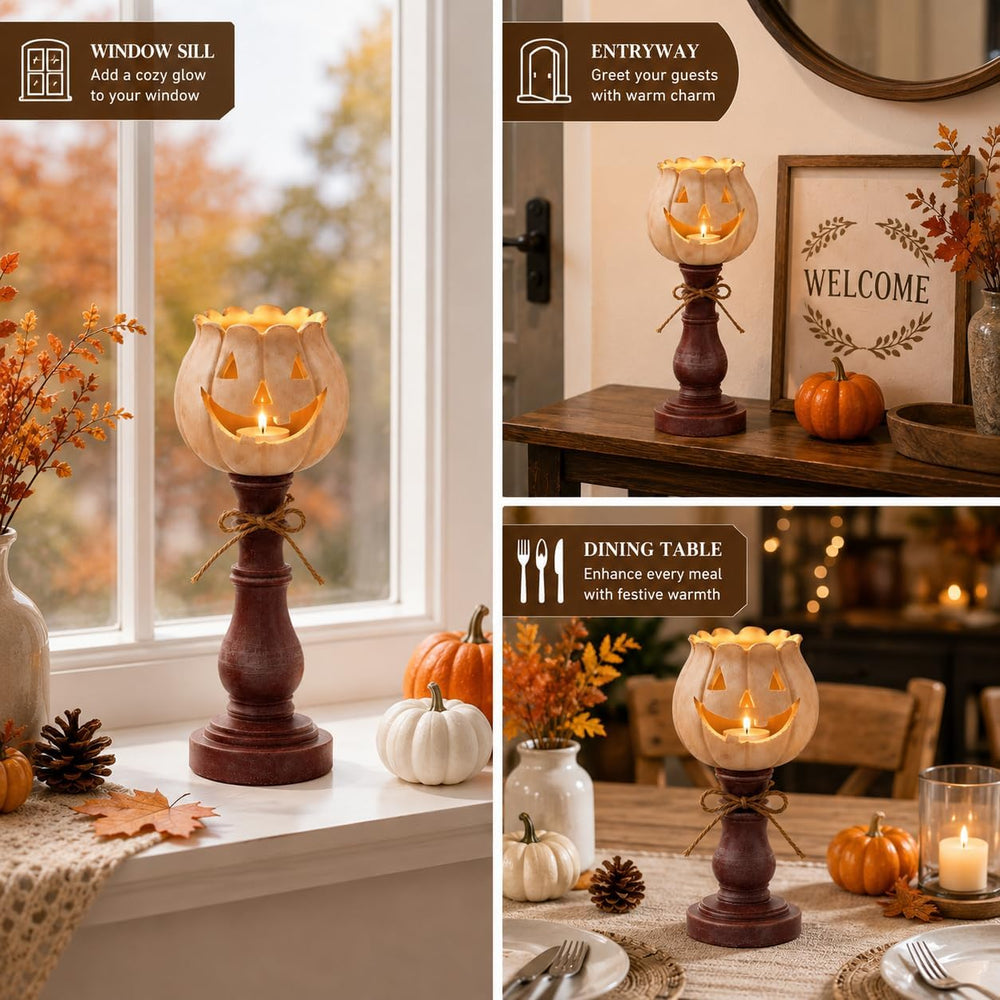 3PCS Pumpkin Tealight Candle Holder Set, Fall Decor, Halloween Party