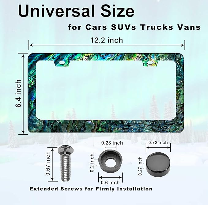 Abalone License Plate Frame-Faux Abalone Car License Plate Holder Auto - Image 5